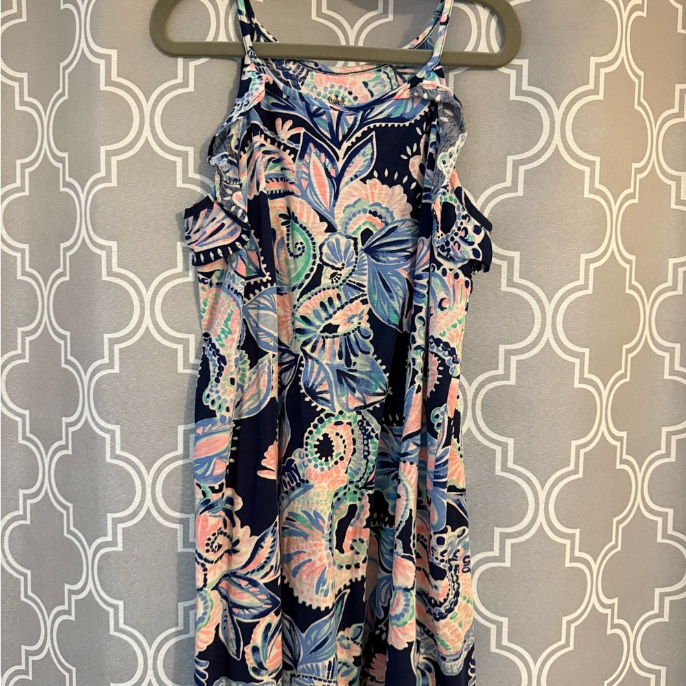 Lilly Pulitzer Floral Spaghetti Strap Girls Dress
